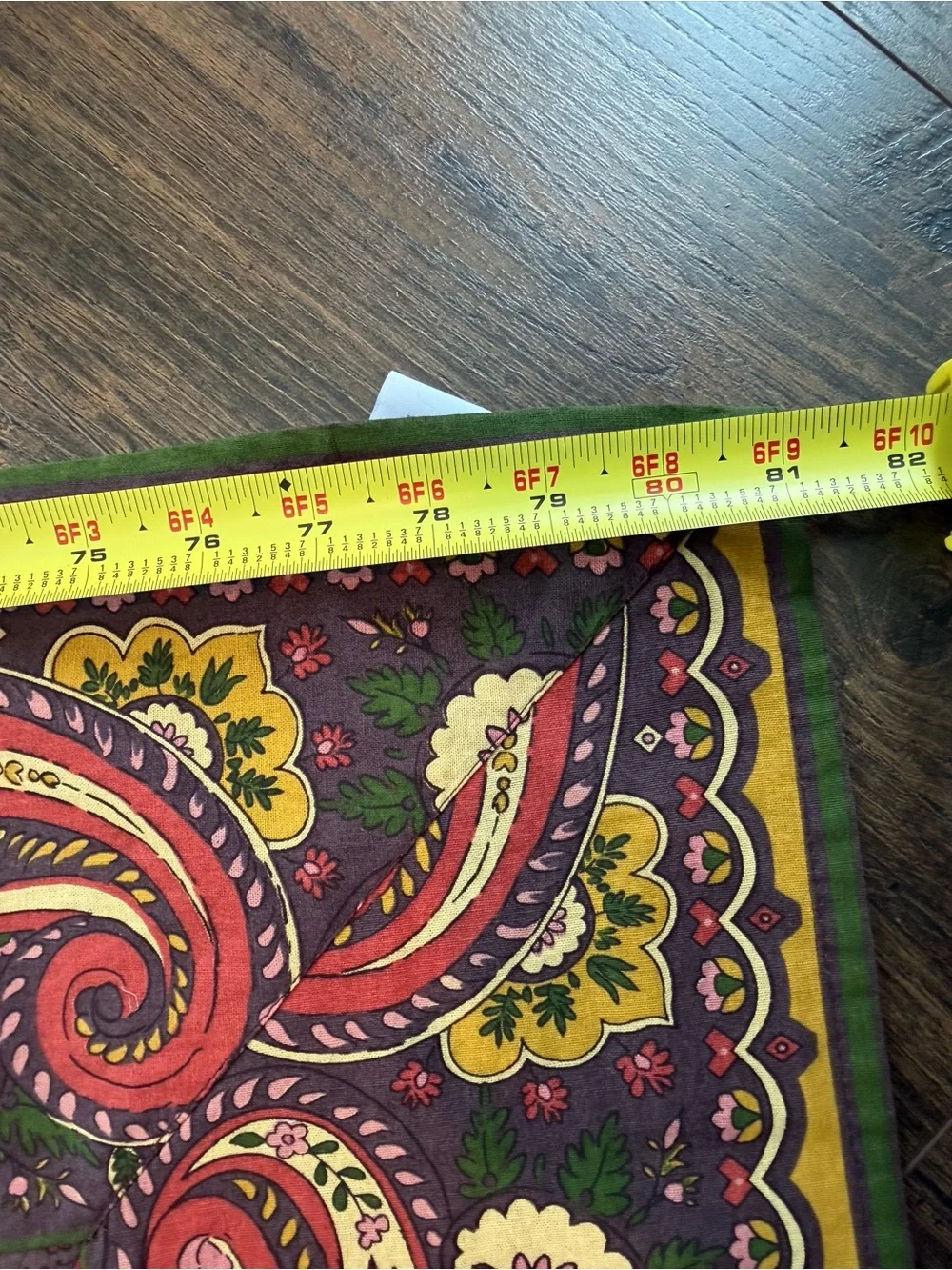 April Cornell Paisley Autumn Purple Red Gold Green Rectangle Cotton Tablecloth